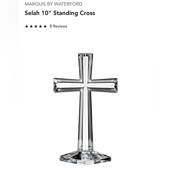 NWT Marquis Waterford Crystal SELAH standing 10” Cross Decor no box Christmas - Picture 2 of 5